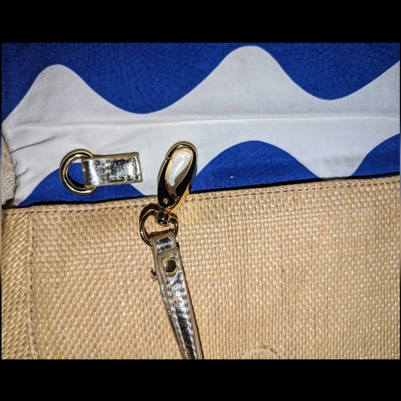 FELIX REY Spring Straw Rattan Clutch Purse Wristlet Orange Embroidery Detail - Picture 6 of 9